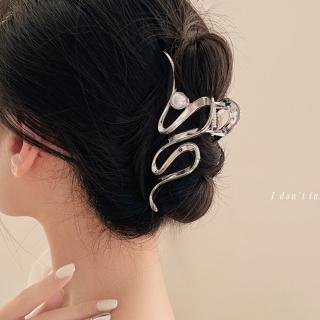 【baibeauty 白鳥麗子】氣質珍珠金屬波浪抓夾/馬尾夾(珍珠抓夾)