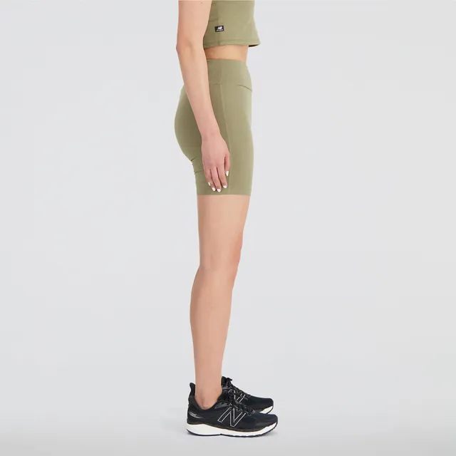 【NEW BALANCE】NB Essentials Cotton Spandex Fitted 短褲 抹茶綠(WS33505CGN NB)