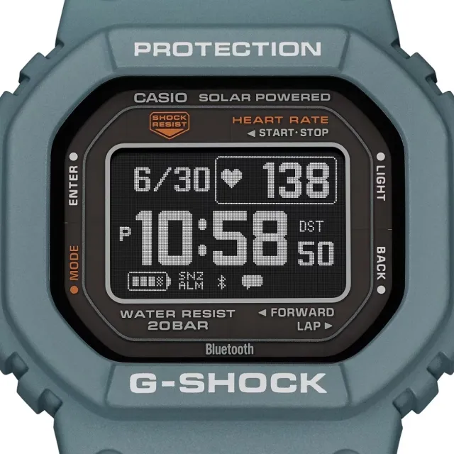 【CASIO 卡西歐】G-SHOCK G-SQUAD系列 強悍耐用 心率 太陽能 運動腕錶 母親節 禮物(DW-H5600-2)