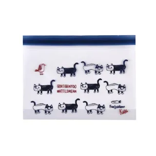 【Kusuguru Japan】日本眼鏡貓食物密封保鮮夾鏈袋 飾品保存 日本食品衛生檢測合格 Matilda-san(s號10入裝)