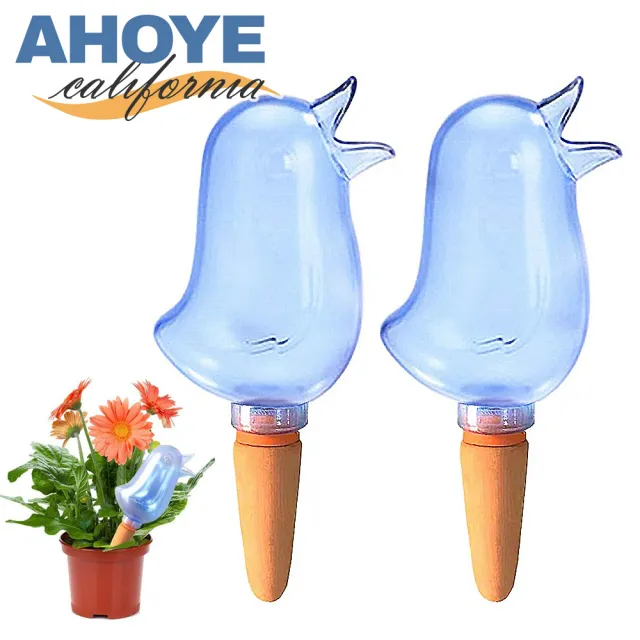 【AHOYE】小鳥滴灌自動澆花器 兩入組(滲水滴灌 澆水器 澆花器)