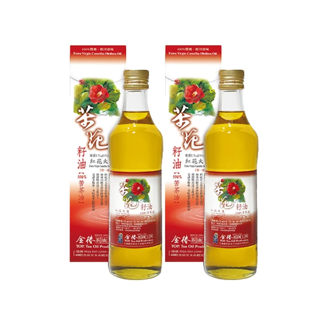 【金椿茶油工坊】紅花大俽 苦茶花籽油(500ml *2瓶)