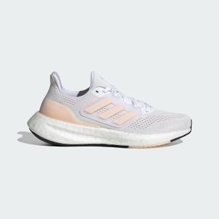 【adidas 愛迪達】Pureboost 23 W 女 慢跑鞋 運動 路跑 休閒 緩震 耐磨 透氣 白 粉橘(IF2392)