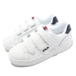 【FILA】休閒鞋 Court Deluxe 男鞋 女鞋 厚底 增高 魔鬼氈 低筒 皮革 復古 小白鞋 單一價(4C302X123)