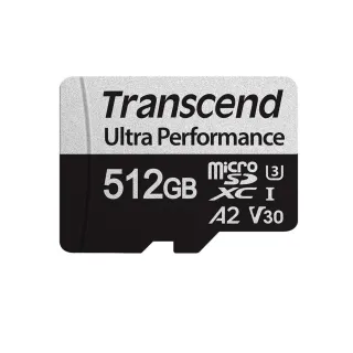 【Transcend 創見】USD340S microSDXC UHS-I U3 V30/A2 512GB 記憶卡-專(TS512GUSD340S附轉卡)