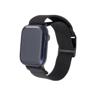 【Gramas】Apple Watch 42/44/45/49mm 法國海軍大帆布錶帶(黑)