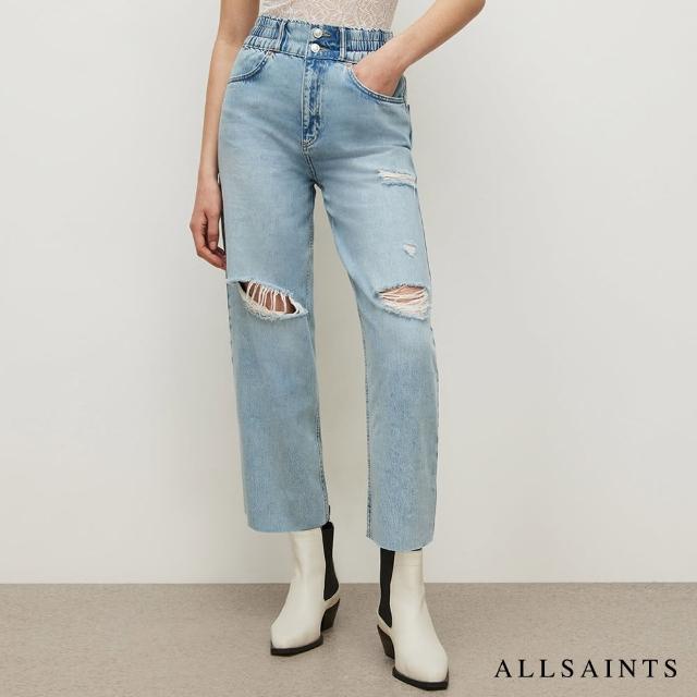 【ALLSAINTS】HARLEY 破壞高腰水洗直筒牛仔褲 WE741W(直筒版型)