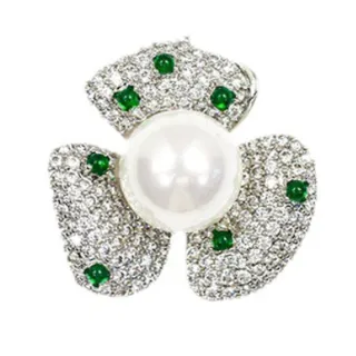 【Jpqueen】貴婦必備花朵珍珠閃耀鋯石垂墜耳環項鍊2件組戒指(2款可選)