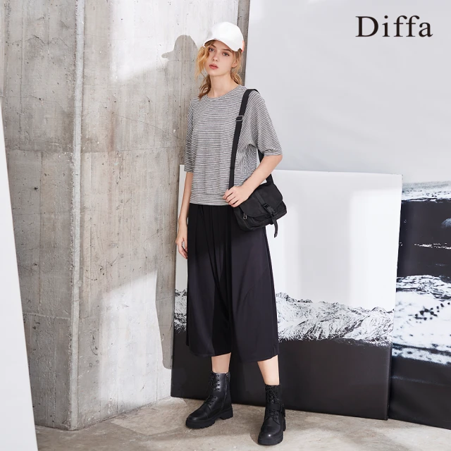 Diffa 率性低襠長寬褲-女