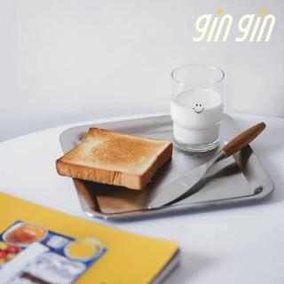 【gin gin】2入組超值組 方形不鏽鋼盤餐具 正方形(湯盤 餐具 餐盤 盤子 無印風 咖啡店 託盤 露營 野餐)