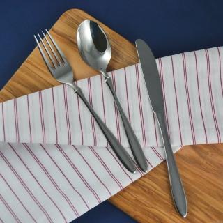【SALUS】日本製 曲線柄餐具-茶匙 蛋糕叉(餐具 不鏽鋼 刀子 叉子 湯匙 下午茶 茶具)