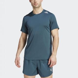 【adidas 愛迪達】D4R Tee Men 男 短袖 上衣 亞洲版 運動 慢跑 路跑 圓領 輕質 透氣 藍(IJ9380)