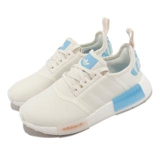 【adidas 愛迪達】休閒鞋 NMD R1 W 女鞋 白 藍 緩震 運動鞋 環保材質 襪套式 愛迪達(IE9612)