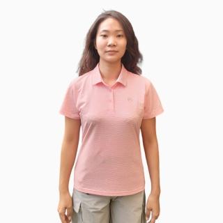 【HAKERS 哈克士】女款 GREENCELL細條紋短袖POLO衫(排汗衣/吸濕排汗/抗UV/排汗衫/登山健行/運動/旅遊)