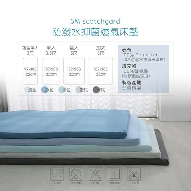 【ISHUR 伊舒爾】床墊組合 台灣製 3M防潑水記憶折疊床墊+枕頭+枕套 單人3.5尺(透氣抑菌/附專用收納袋/可摺)