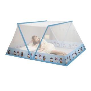 【TENGYUE】免安裝可折疊無底蚊帳-嬰兒床130x60x50cm(童趣款 兒童嬰兒床上通用 免安裝蚊帳)