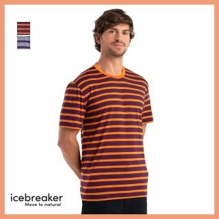 【Icebreaker】男 Drayden Cool-Lite 圓領短袖上衣 條紋-JN150(底層衣/排汗衣/美麗諾羊毛衣)