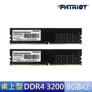 【PATRiOT 博帝】DDR4 3200 16GB 桌上型記憶體(PSD416G320081)