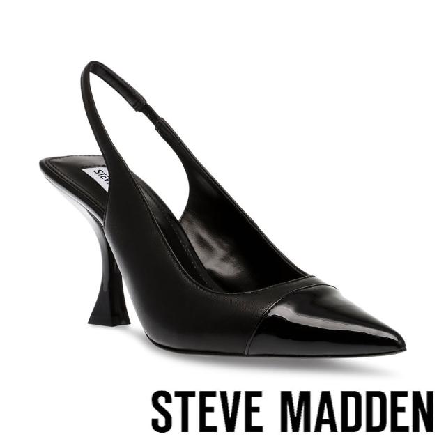 【steve madden】NILES 拼接尖頭繞踝高跟鞋(黑色)