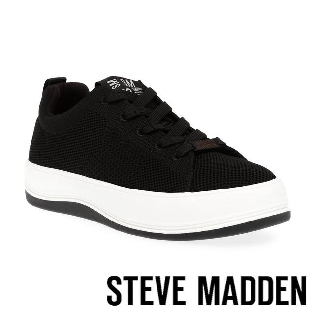 【steve madden】RENEW-E 透氣面料厚底休閒鞋(黑色)