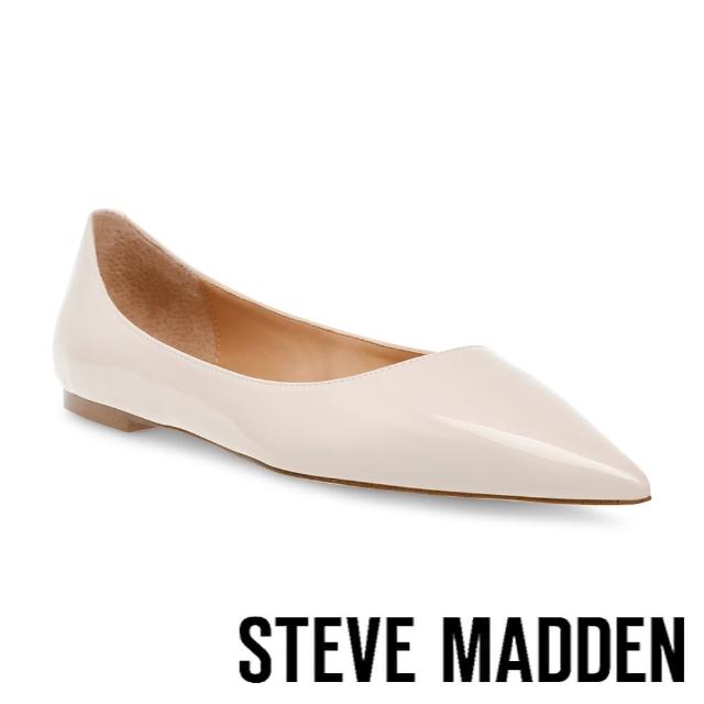 【steve madden】MERYL 素面尖頭平底鞋(米白色)