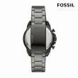 【FOSSIL 官方旗艦館】Bronson 英氣紳士三眼指針手錶 菸灰色不鏽鋼錶帶 44 MM FS6017