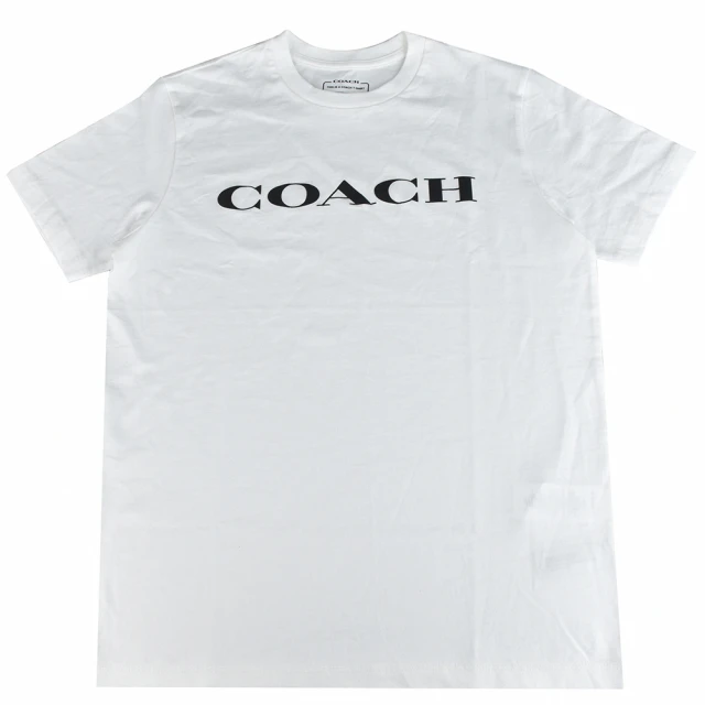 COACH ESSENTIAL經典標誌LOGO男款短T(白x黑)