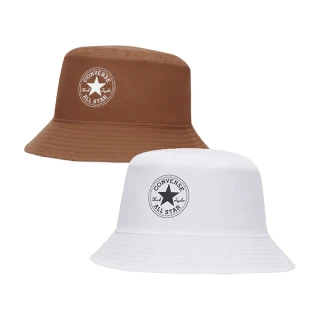 【CONVERSE】帽子 All Star Patch Reversible 男女款 棕 白 雙面戴 漁夫帽 遮陽 匡威(10024855A03)
