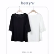 【betty’s 貝蒂思】領口透視古典蕾絲七分袖T-shirt(共二色)