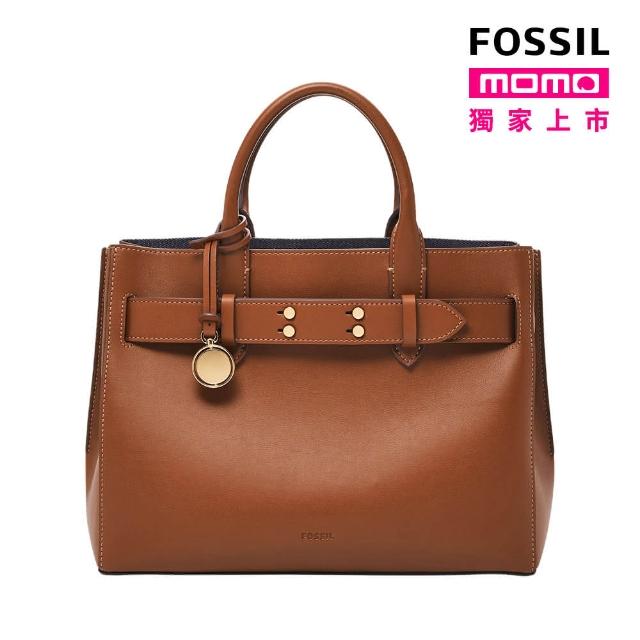 【FOSSIL 官方旗艦館】Gilmore 優雅金扣手提包-咖啡色 ZB1931200