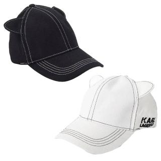 【KARL LAGERFELD 卡爾】KARL LAGERFELD 卡爾 貓咪耳朵棒球帽 新款 多色任選(送禮)