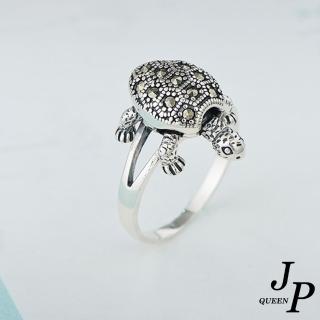 【Jpqueen】招福烏龜泰銀簡約立體動物戒指(尺寸可選)