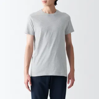 【MUJI 無印良品】男棉質無側縫天竺圓領短袖T恤(共2色)