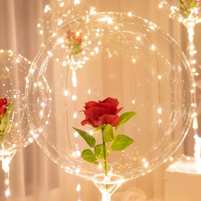 浪漫玫瑰花波波球氣球組1組(週年紀念 七夕情人節 生日派對 求婚告白 氣球佈置)