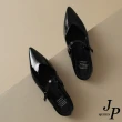 【JP Queen New York】歐風時尚尖頭真牛皮包頭半拖鞋(3色可選)