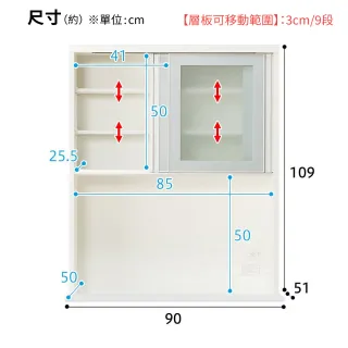 【NITORI 宜得利家居】◎組合式櫥櫃 RESUME 90AG-S TH-R WH NC TW(組合式櫥櫃 櫥櫃 RESUME)