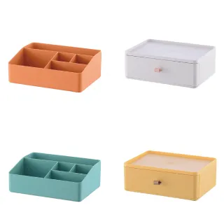 【Flower】桌面疊加收納盒 分隔盒+抽屜盒(文具收納盒 桌面整理 收納盒)