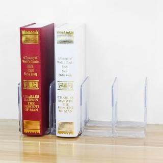 【ROYALLIN 蘿林嚴選】壓克力透明書架(書架 透明書架 透明書立架 透明書擋 透明書架 分格書架 桌面書架)