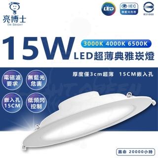 【亮博士】12入組 15W超薄典雅崁燈 15公分 LED崁燈(白光/中性光/黃光)