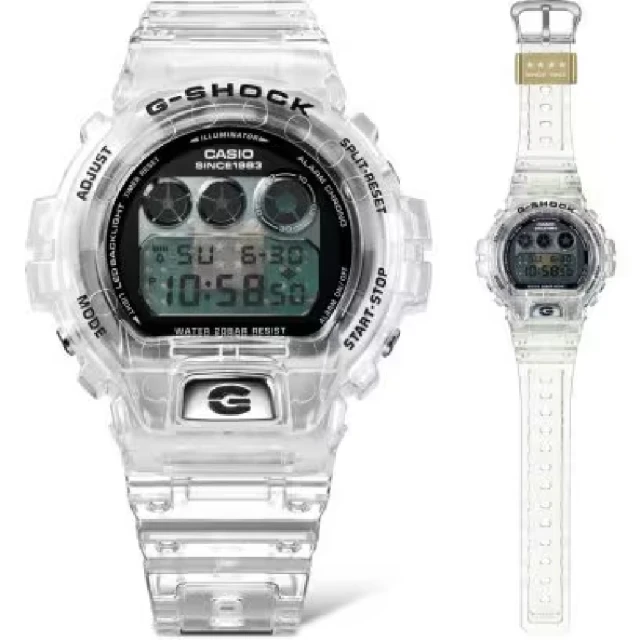 CASIO 卡西歐 40周年CLEAR REMIX系列限量型號透明錶殼潮流腕錶 50mm(DW-6940RX-7)