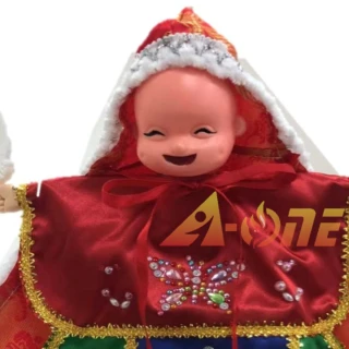 【A-ONE 匯旺】聖誕寶寶 可愛披風布袋戲偶 送DIY流體熊組 流蘇飾品 台灣臂章 戲偶架 布手偶(布袋戲)