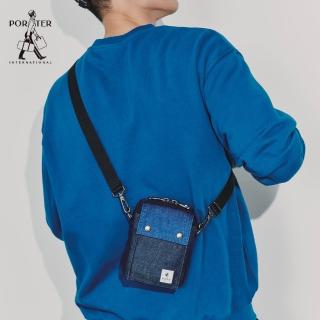 【PORTER INTERNATIONAL】牛仔拼接PATCH WORK腰掛包(深藍色)