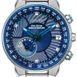 【CITIZEN 星辰】GENTS 光動能 GPS衛星對時 萬年曆不鏽鋼腕錶-藍44mm(CC3030-53L 防水100米)