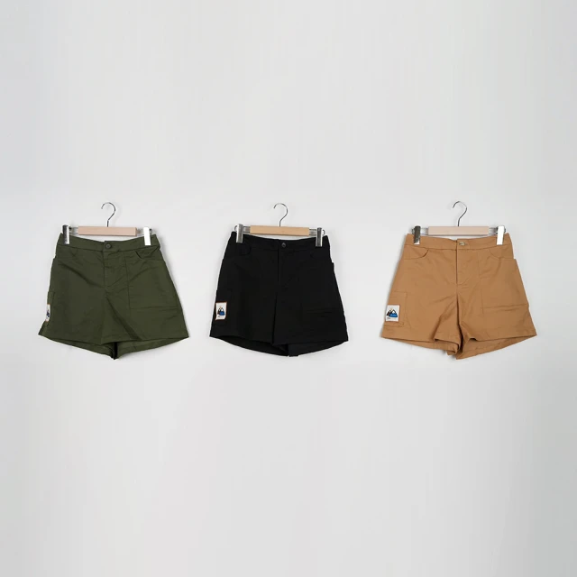 【Dailo】男孩風斜紋剪接口袋短褲(黑 綠 卡)