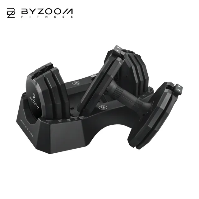 【BYZOOM FITNESS】可調式啞鈴 50lbs/約22.6kgs 5段重量秒速調整組 單入(BYZF-ADB-50)