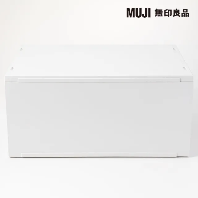 【MUJI 無印良品】●PP資料盒/橫式/深型/白灰(4入組)