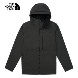 【The North Face 官方旗艦】北面男款深灰色DWR防潑水連帽輕量風衣｜83S5DYZ