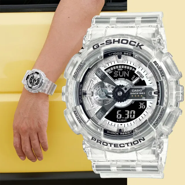 【CASIO 卡西歐】G-SHOCK 40周年透明限量版透視機芯手錶 畢業禮物(GA-114RX-7A)