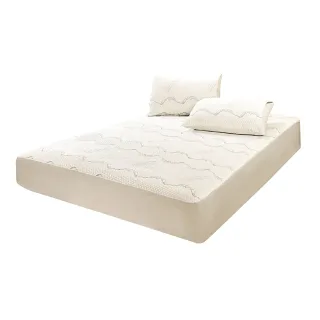 【眠bed】Tencel舒涼天絲床包組(單人加大 保潔墊 浪紋款)