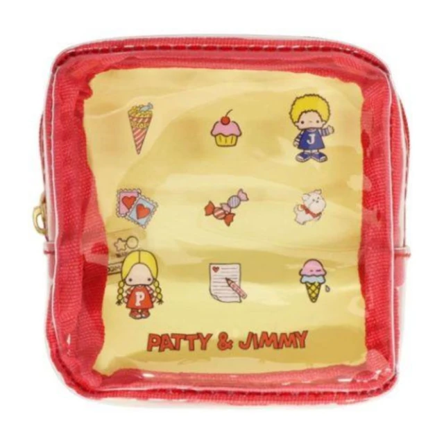 【小禮堂】Patty&Jimmy 方型透明小物收納包 - 復古系列(平輸品)
